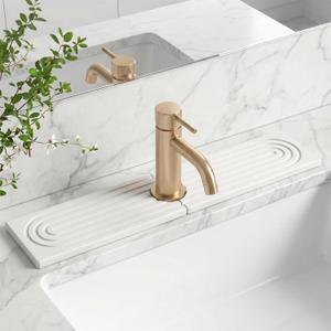 Stone Faucet Mat for Kitchen Sink-Diatomite Drying Stone Mat& Sink Protector,Quick Dry Water Absorbing Stone Tray ,Sink Splash Guard for Kitchen Counter & Bathroom Counter(White, 23.6"X3.9")