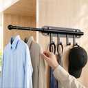 MEXAU Valet Rod For Closet Pull Out Black Closet Rods For Hanging Clothes Heavy Duty 12in Closet Valet Rod For Closet, Laundry Room, Bedroom