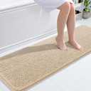 OLANLY Bathroom Rugs 45 in x 117 in  Extra Soft Absorbent Chenille Bath Rugs, Rubber Backing Quick Dry, Machine Washable Bath Mats for Bathroom Floor, Tub and Shower, Home Decor Accessories, Beige