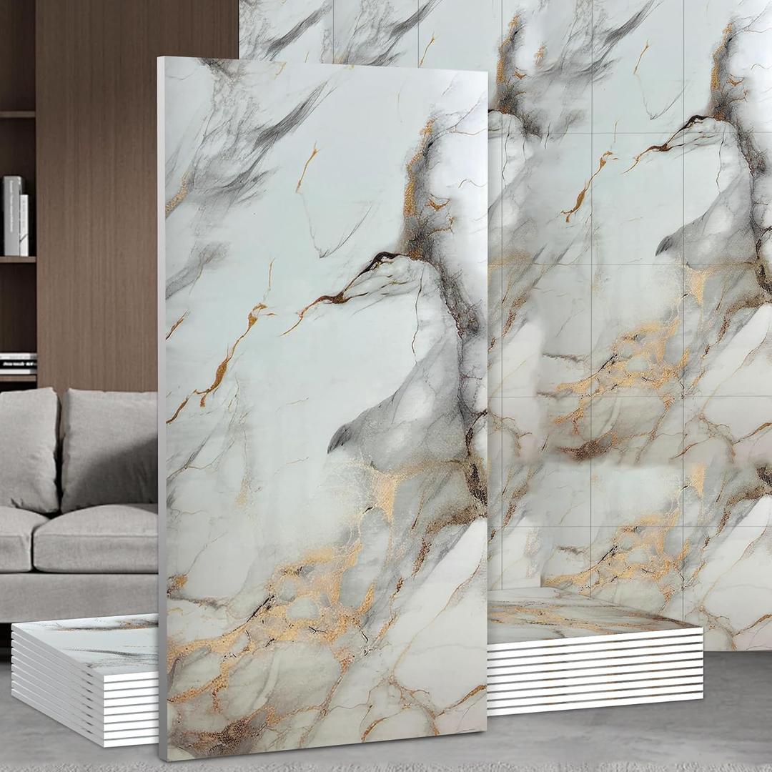 Wall Panels Peel and Stick,PVC Imitation Artificial Marble Tiles Sticker,10 pcs 23.6" L x 11.8" W,Heat-Resistant Backsplash Tile,Ideal for Kitchen Bathrooms Living Rooms Bedrooms. Wall Panels Peel and Stick,PVC Imitation Artificial Marble Tiles Sticker,10 pcs 23.6" L x 11.8" W,Heat-Resistant Backsplash Tile,Ideal for Kitchen Bathrooms Living Rooms Bedrooms.