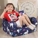 MOMCAYWEX Kids Sofa, 2-in-1 Flip-Out Foam Couch, Foldable Soft Play Lounge Chair, Light Purple