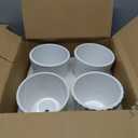 Plant Pots - 5.5 Inch Cylinder Ceramic Planters with Connected Saucer, Pots for Succuelnt and Little Snake Plants, Set of 4, White