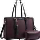 LOVEVOOK Laptop Bag for Women 17.3 inch Lightweight PU Laptop Tote Bag, Large Capacity Computer bag with Clutch Purse for Business, Work, Office, Travel, School,Casual