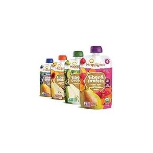 Happy Tot Organics Stage 4 Fiber & Protein 4 Flavor Variety Pack (Pack of 16)
