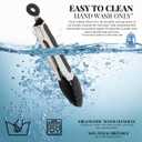 14 Piece Kitchen Utensil Set, with Wooden Handles, Includes Spatula, Whisk, Slotted Spoon - 446F Heat Resistant with Holder for Nonstick Cookware (BPA Free) (Black)