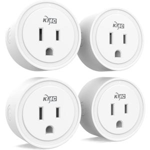 KMC Smart Plug Mini 4-Pack, Wi-Fi Outlets for Smart Home, Remote Control Lights and Devices from Anywhere, No Hub Required, ETL Certified, Works with Alexa and Google Home
