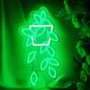 Green Planter Neon Lights,LED Hand Bouquet Neon Signs for Wall Decor, Neon Light Sign Neon Room Decor,USB Night Lights for Bedrooms,Shops,Florists,Bars,Parties,Wedding,Holiday Gifts (Green-Flower Pot)