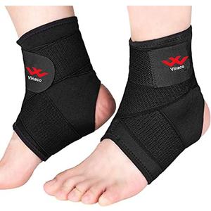 Vinaco 2 Pack Breathable & Strong Ankle Brace for Sprained Ankle, Stabilize Ligaments, Prevent Re-Injury Compression Foot Brace for Men & Women with Adjustable Wrap, Ankle Support for Men L