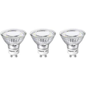 Lepro GU10 LED Light Bulbs Non-Dimmable, 5000K Daylight White GU10 Bulb Replacement for Recessed Track Lighting, 4W LED Bulbs with 100°Flood Beam for Kitchen, Range Hood, Living Room, Bedroom, 4 Pieces
