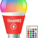 ThinkMRO RGBW Bulbs10W (85W Equivalent), A19 E26/ 27 Multiple Color Changing Light Bulb with Remote, LED Lamp Replace, Warm White, Dimmable Memory Function, Ideal Lighting for Home Decoration, Party, Gardens