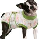 FUAMEY Dog Recovery Suit Male,Dogs Surgery Neuter Suits Puppy Spay Shirts for Female Protect Dog's Skin Anti Licking Abdominal Wounds Doggie Onesie Pet Bodysuit Alternative to Cone Rabbit Flower L