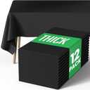 Pureegg Rectangle Table Cloth 60" x 84"  Durable Polyester Tablecloth Offers Reusable & Washable Protection, Ideal for Outdoor Party, Picnic, Wedding, Banquet and Birthday, 12 Pack, Black