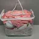 3 Pieces Flowers Crib Bedding Set Baby Ruffled Quilted Comforter with Fitted Sheet and Bed Skirt - Cute Ruffled Shabby Chic Baby Bedding Soft Blanket Floral Design