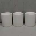 Set of 3 Ceramic Plant Pots, 3" White Modern Cylinder Pot with Drainage Hole for Home Office Decoration