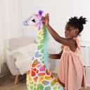 Melissa & Doug Rainbow Giraffe Lifelike Plush, Lifelike Stuffed Animal - Giraffe
