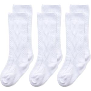 Mini angel Baby Knee High Socks Cable Knit Long Stockings Seamless Cotton Socks-Newborn Infant Toddler Boys Girls 3/5 Pairs (6-12 Months)