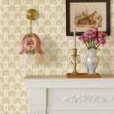 Heroad Gold Jungle Peel and Stick Wallpaper White and Gold Contact Paper Tropical Forest Wallpaper for Bedroom Bathroom Boho Removable Self Adhesive Wall Paper for Kitchen Vinyl Roll 78.7"x17.3"