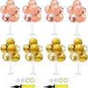 8Set Balloon Table Centerpieces, 4Set Gold balloons, 4Set Rose Gold and Confetti Balloons