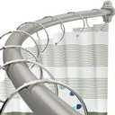 Curved Shower Curtain Rod, Adjustable 40-72 Inches Shower Rod, Rustproof Expandable Heavy Duty Round Shower Curtain Rod for Bathroom, Bathtub, Need to Drill, Nickel