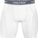 Youper Adult Elite Compression Padded Sliding Shorts w/Cup Pocket for Baseball, Football XL