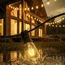 25 Pack Edison Light Bulbs, 5 Watts E12 Candelabra Base ST35 Edison Replacement Bulbs, Bistro Light Bulbs Incandescent for Outdoor Patio, Vintage Light Bulb Warm White