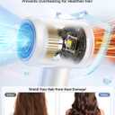 Hair Dryer, 160000 RPM High-Speed Ionic Blow Dryer Portable Professional Lightweight Hair Dryers with 200 Million Negative Ions, Fast-Drying, Quiet Hair Dryer with Nozzle for Home, Salon, Travel（HF03）