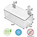 Vacane Plastic Over Cabinet Door Organizer with Removable Hooks, Clear Hanging Baskets for Organizing Over the Cabinet Organizer Holder for Kitchen, Pantry, Bathroom-Hang Outside or Inside Door-L