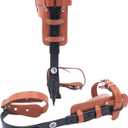 LENJKYYO Tree Climbing Spike Set, Adjustable Climbing Spurs Steel, Climber Gaffs Tools, Climbing Gears with Cattle Hide Leggings Straps and Protect Claw for Felling Trees, Picking Fruit, Hanging