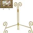 Plate Stand 10 Inch Gold Display Plate Holder, Collapsible Iron Plate Stands for Display, Folding Display Easel for Photo, Pictures, Decorative Plate and Artwork (10-Inch, 2-Pack)