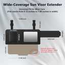 Sun Visor Extender for Car with Mirror & Card Slot, Universal Anti-Glare Visor Extender Attachment for Car Visor, UV400 PC Lens Polarized, Safe Driving Sun Visor Extension for Car,SUV (Black)