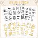 546 Pcs 24 Sheets Vintage Words Stickers for Journaling Nice Words Sentences Stickers Inspirational Scrapbook Stickers Waterproof Aesthetic Stickers for Journaling Water Bottles Laptop (Simple Style)