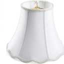 White Bell Scalloped Lamp Shade 5'' Top x 10'' Bottom x 8.3'' Slant Height x 8'' Vertical Height, Double Layers Lampshade Replacement, Lamp Harp Included