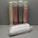 100 Pack 16 oz Christmas Disposable Coffee Cups with Snap-on Lids - for Hot or Cold Drinks, Paper Coffee Cups for Xmas Holiday Table Decorations Party Supplies, 5 Assorted Christmas Styles