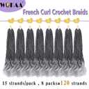 French Curl Crochet Braids 14 Inch Goddess Box Braids Crochet Hair for Women Gray Pre Looped Crochet Box Braid with Curly Ends Synthetic French Curly Braiding Hair Extensions (8 Packs1B/Gray)