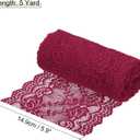 MECCANIXITY 6 Inch Wide 5 Yard Lace Ribbon Floral Pattern Burgundy Red Lace Trim Ribbon for Sewing Making, and DIY Crafts, Gift Wrapping, Bouquets, Wedding Decor