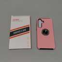 JAME for Samsung Galaxy S25 FE Case, Dual Layer Military Grade Shockproof Cover with Metal Ring Holder Stand Kickstand, Slim Fit Protective Phone Case for Galaxy S25 FE Case 6.7", Pink