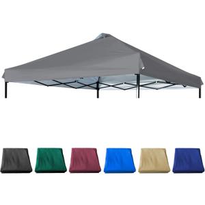 10x10 Canopy Replacement Top with Air Vent Silver Coated for Straight Leg Canopy Frame, (Dark Grey)