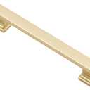 Alzassbg 10 Pack Brushed Gold Cabinet Pulls, 5 Inch(128mm) Hole Centers Kitchen Cabinet Handles for Cabinets and Drawers AL3061MGP