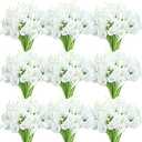 Janinka 60 Pcs Artificial Calla Lily Flowers Bulk Realistic Silk Calla Lilies Bouquet, 14 Inch Faux Flowers for Wedding, Home Decor, Party Centerpieces, Waterproof PU Material (White)