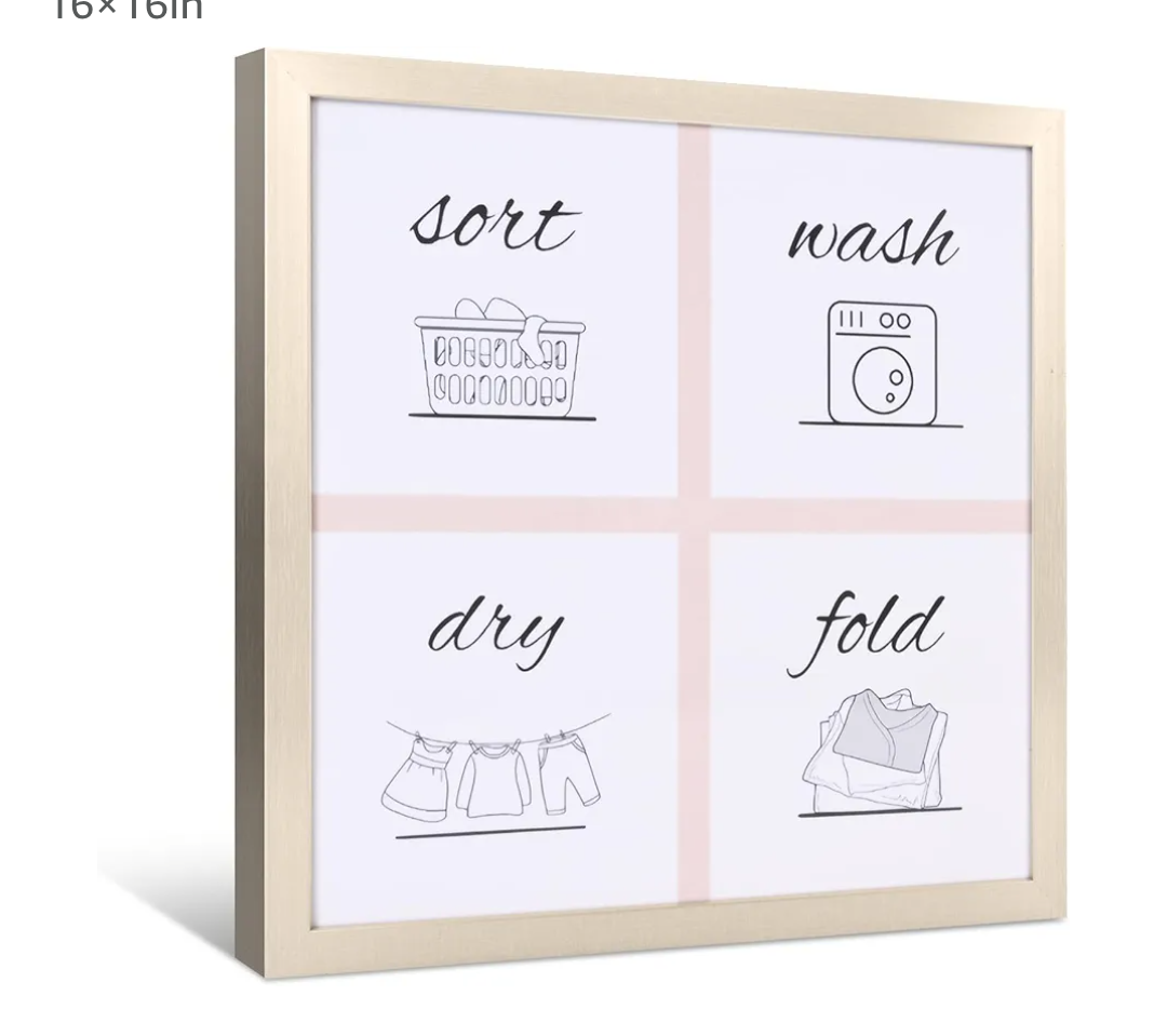 Laundry Room Sign Farmhouse Pictures Wall Art Decor 16×16in