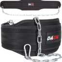 DAGM Dip Belt for Weight Lifting - Upto 650 Lbs Weight Capacity, 38" Steel Chain, Confortable Neoprene Padded Support, Perfect Weighted Belt for Pullups, Dips, Squats, Gym Workout & Crossfit Training (Black)