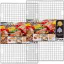2 x Cleaning Brush Included Cooling Rack for Cooking and Baking - 10" x 15" Set of 2 Stainless Steel, Oven Safe Grid Wire Cookie Cooling Racks