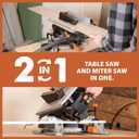Evolution R8MTS 8-1/4" Convertible Miter/Table Saw - Multi-Function Saw - 0-45 Bevel & +/- 45 Miter - Multi-Material Cutting: Wood, Plastic, Metal - Compact, Powerful 12A Motor - TCT Blade Incl