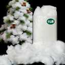 1LB Christmas Fake Snow DecorCotton White Fluff Christmas Indoor DecorationVacuum-Packed Artificial SnowCotton Stuffing for Crafts Christmas Village Snow Tree Table Covering Home and Office