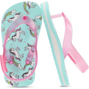 Toddler Flip Flops Girls Sandals Cute Jelly Boys Kids Flip-flops Adjustable Back Strap Non Slip Sole Lightweight Princess Sandal for Girl Swim Pool Summer Outdoor Beach