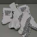 Geyoga 4 Pairs Grip Cross Soccer Socks Anti-slip Grips Sports Sock with Faith Bible for Baseball Football Basketball Gym (White)