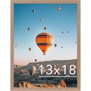 JCJMY 13x18 Picture Frame Rustic Brown for Poster Photo Picture, Horizontal and Vertical Formats for Wall Hanging, 13 x 18 Wall Gallery Poster Photo Frame for 13 by 18 Photos Posters, Rustic Brown