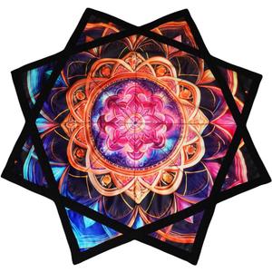 Flowstar Beginners Flow Star Spinning Cloth Easy to Rotate Sided Print Double Stitched Flow Toy Dapo Star Mandala Meditation (Style-15)