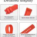 FKM Rubber Watch Strap Double Textured Brushed Fluororubber 20mm 22mm Quick Release Soft Durable Breathable FKM Rubber Strap Universal Replacement Band for Men Women