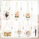 BABUFINE 6PCS Pressed Flower Frames with Tweezers, Wall Hanging Double Glass Picture Frames with Chain for Dried Flowers Plants Wall Decor,Only Frame (Gold-6PCS)